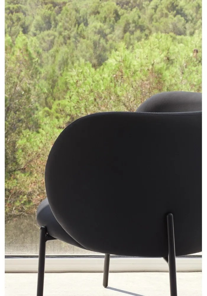 Черен фотьойл от изкуствена кожа Mogi - Teulat