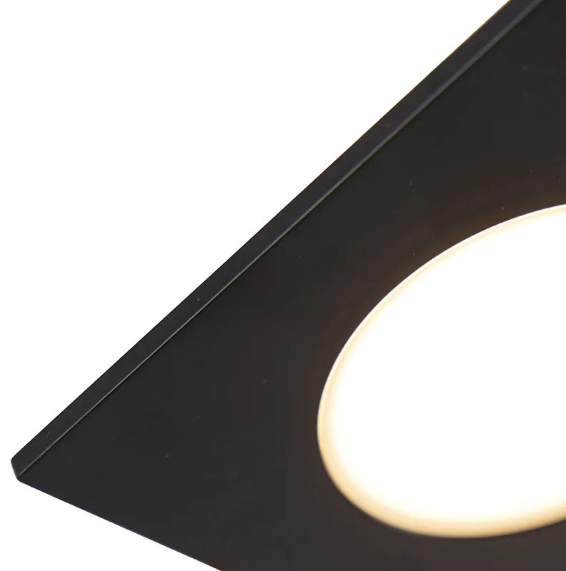 Комплект от 6 вградени прожектора черни с LED 3-степенна димираща IP65 - Simply