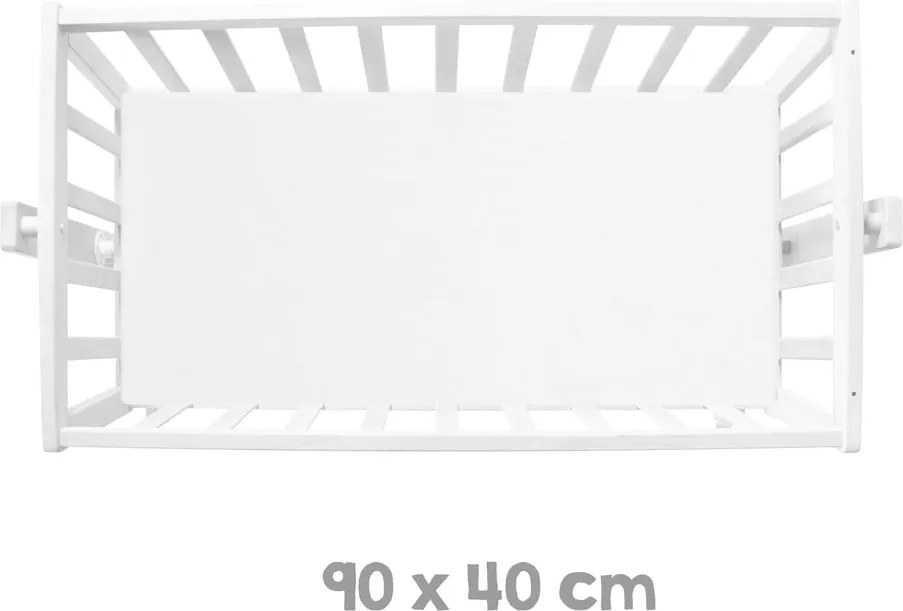 Бяла люлка 40x90 cm на колелца – Roba