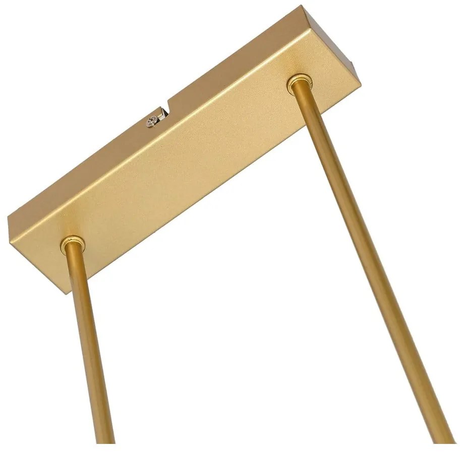 Висящо осветително тяло със стъклен абажур в бяло и златисто Kama – Candellux Lighting