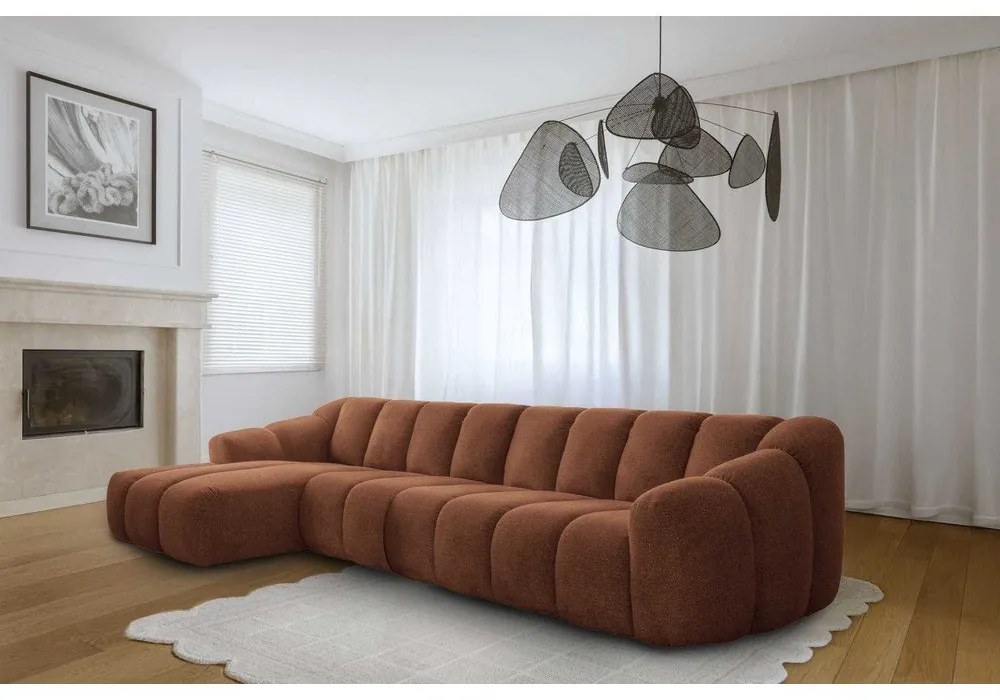 Теракотен ъглов диван (ляв ъгъл) Shell – Miuform
