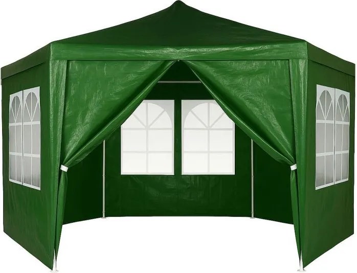 Градинска беседка 2 x 2 м - парти шатра със стени и прозорци Бял