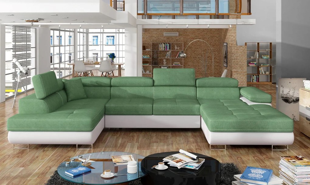 Ъгъл диван Romeo-Left-Pistacchio - White