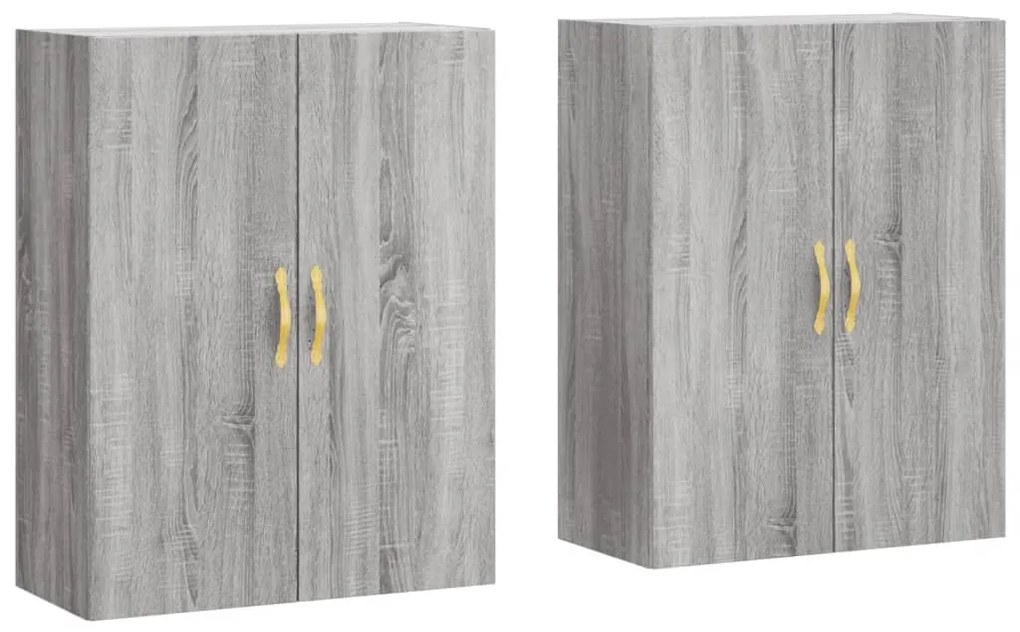 3195609 vidaXL Стенни шкафове, 2 бр, сив сонома, 69,5x34x90 см