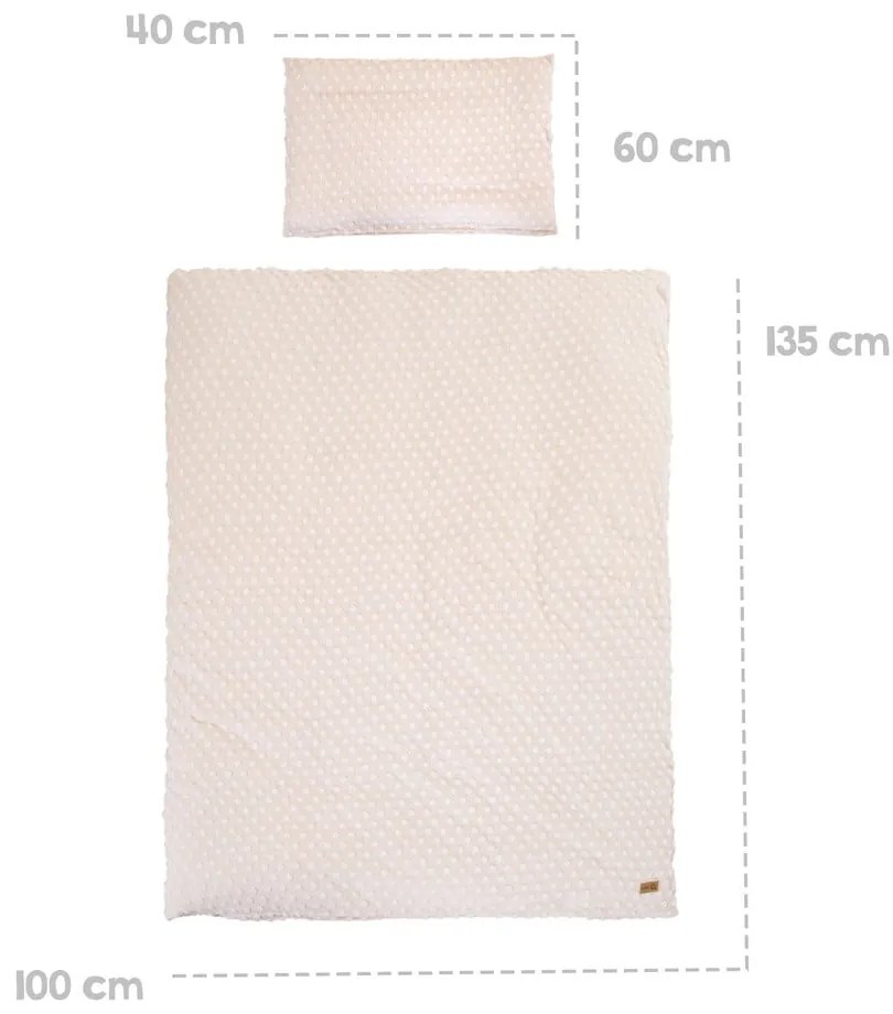 Бежово детско спално бельо за детско креватче със смес от памук 100x135 cm Frosty Almond – Roba