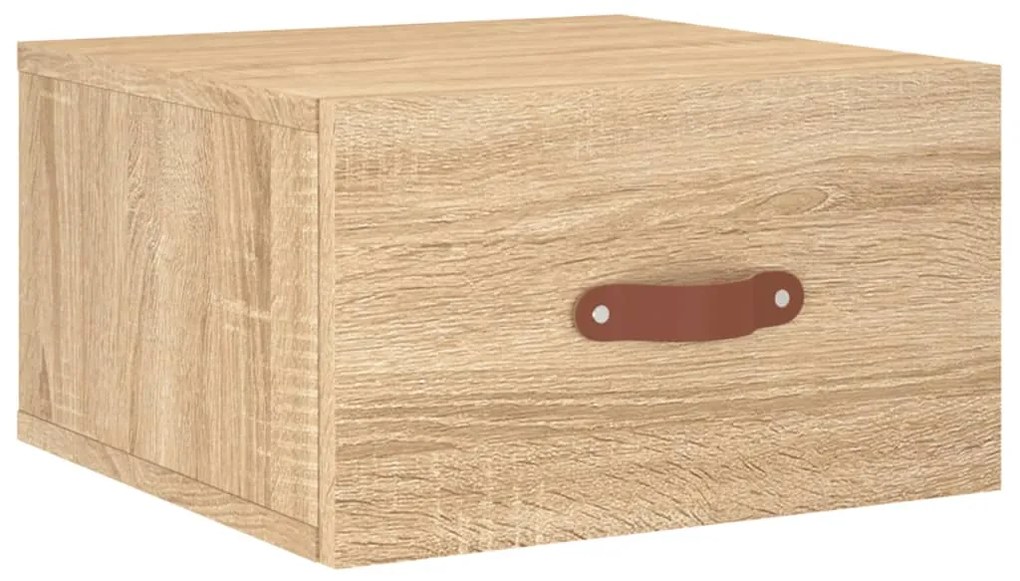 829778 vidaXL Нощно шкафче за стенен монтаж, сонома дъб, 35x35x20 см