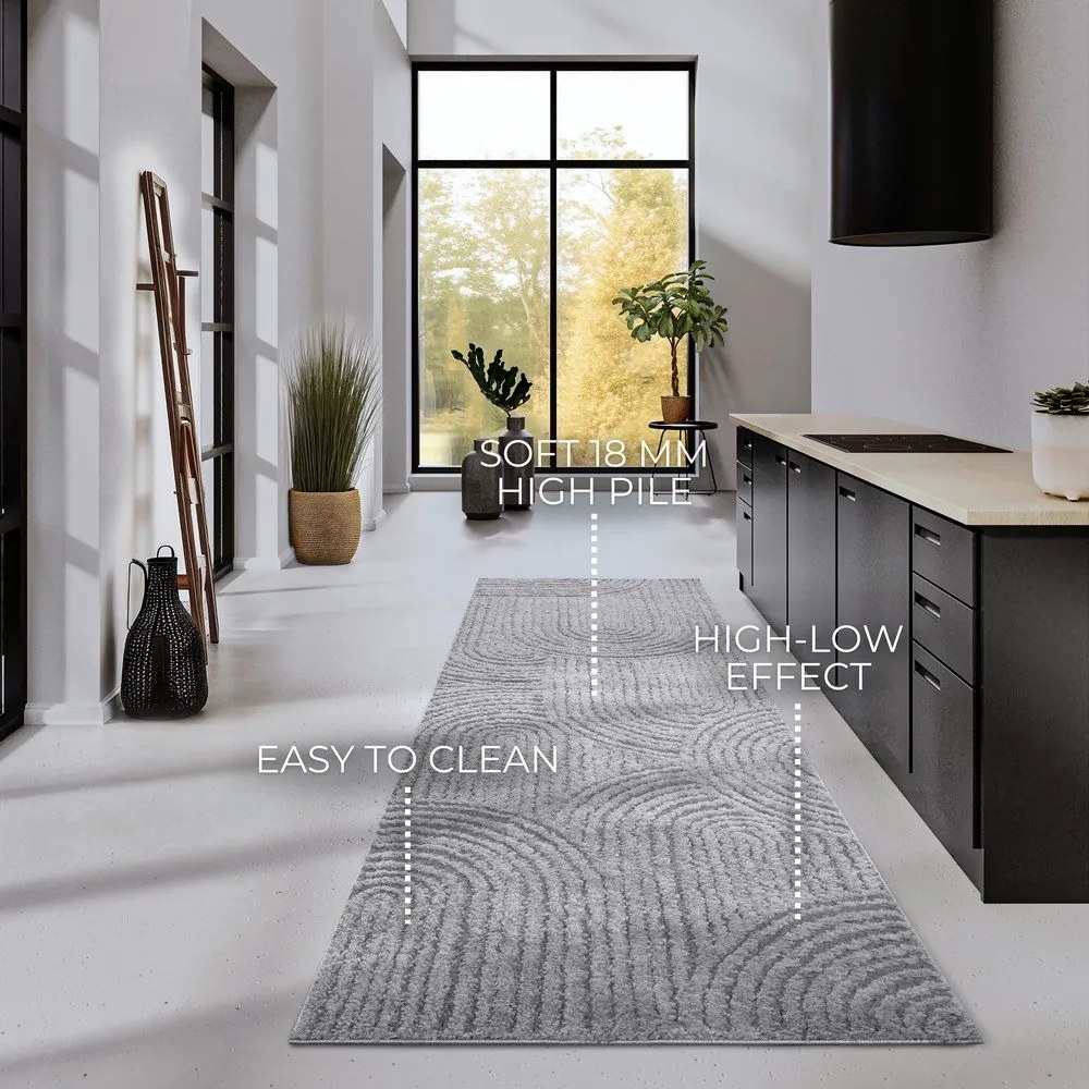 Сива пътека 80x240 cm Chappe Light Grey – Elle Decoration
