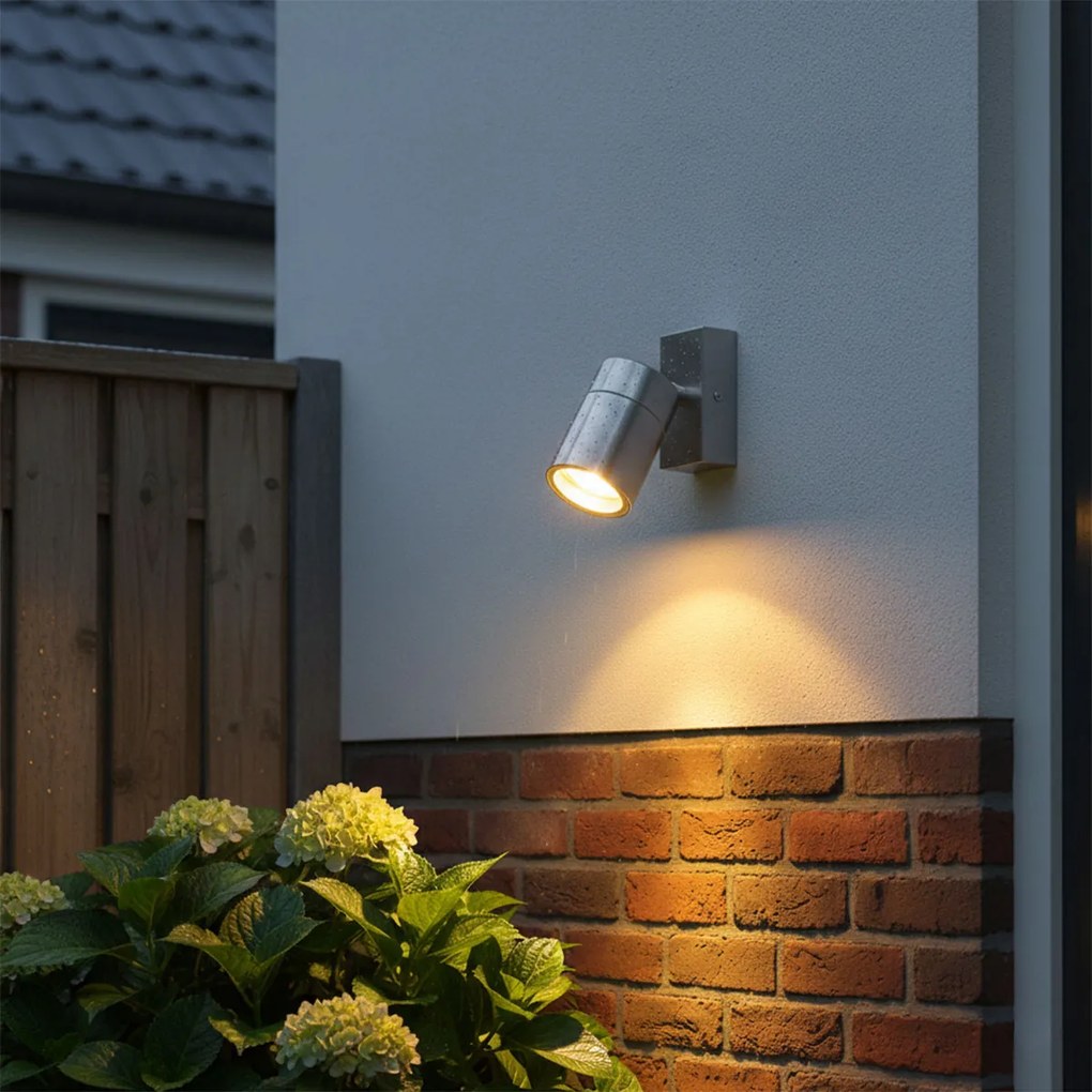 Външна стенна лампа стомана IP44 Въртяща се и наклоняваща се - Solo