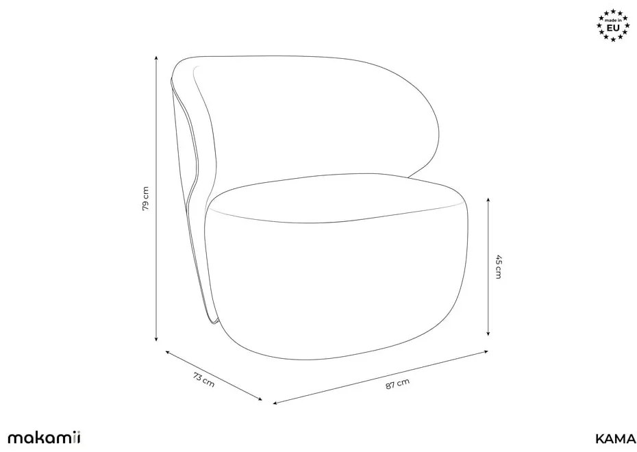Кресло в цвят горчица Kama – Makamii
