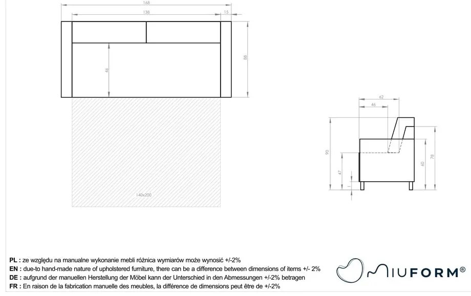 Розов разтегателен диван 168 cm Lucky Lucy - Miuform