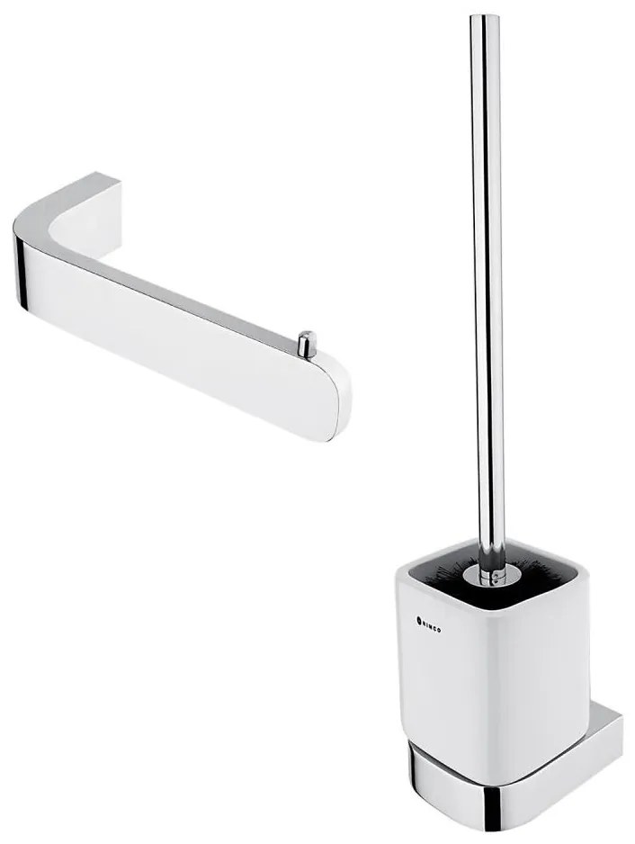 NIMCO NK комплект-94KN-26 - Четка за тоалетна със стенен монтаж с поставка за тоалетна хартия NIKAU хром