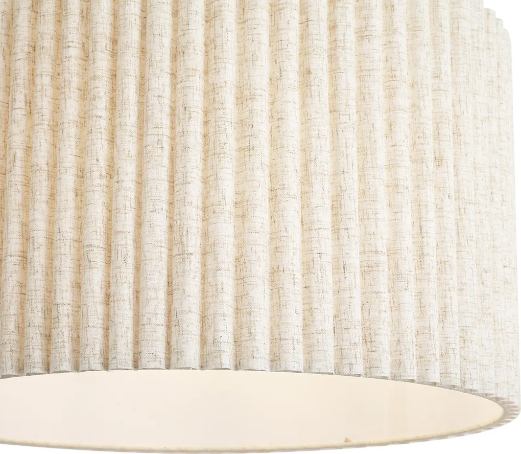 Japandi висяща лампа бежова с ленен абажур 50 см - Fedde