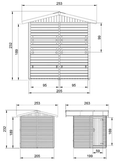 Дървен щанд – 205 x 199 cm – 4 m2