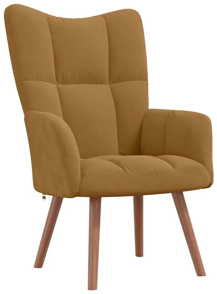 328059 vidaXL Релакс стол, кафяв, кадифе