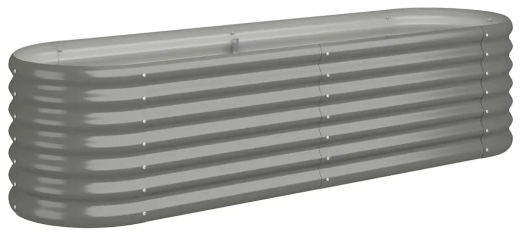 318869 vidaXL Градинска повдигната леха поцинкована стомана сиво