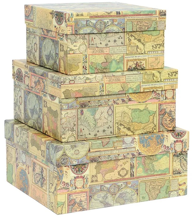 Подаръчни кутии в комплект от 3 броя броя Maps - Kartos