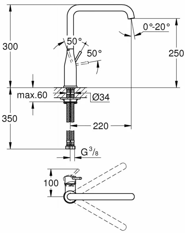 Кухненски кран Grohe Essence New-Anthracite Mat