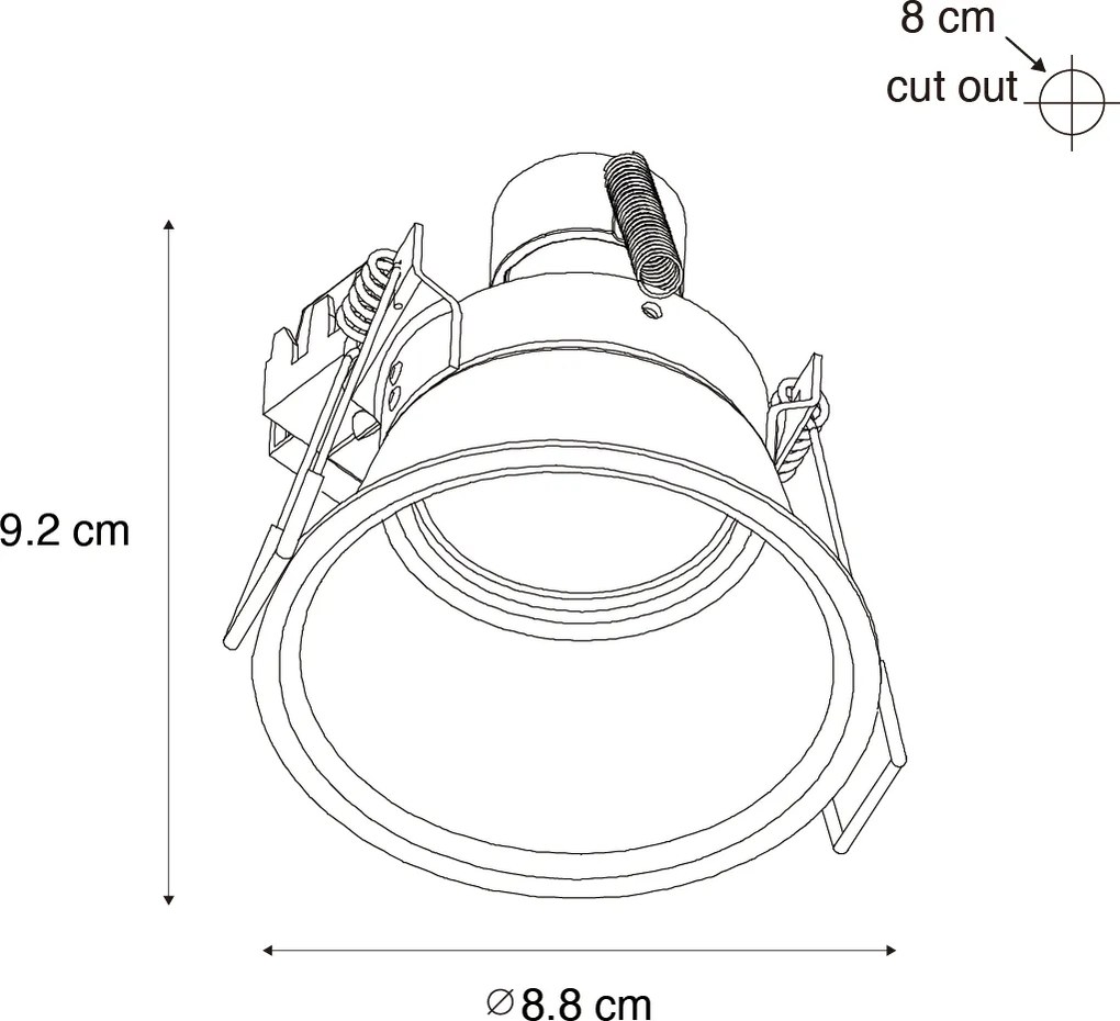 Смарт вграден прожектор бял IP44 вкл. Wifi GU10 50mm - Dept