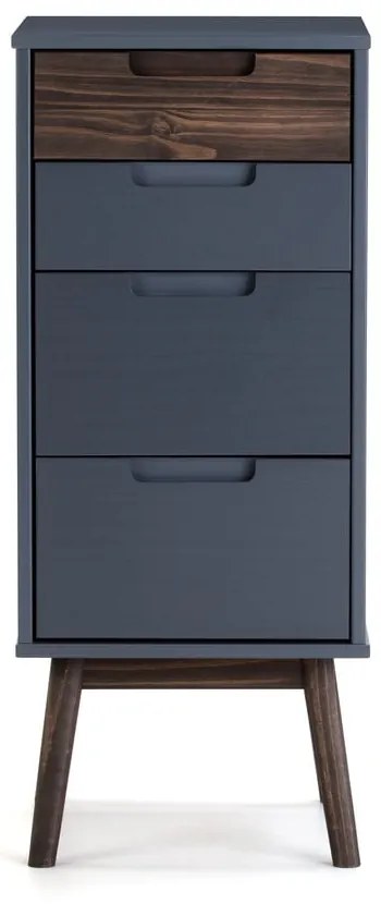 Антрацит/тъмнокафяв висок боров скрин 40x94 cm Nussa - Marckeric