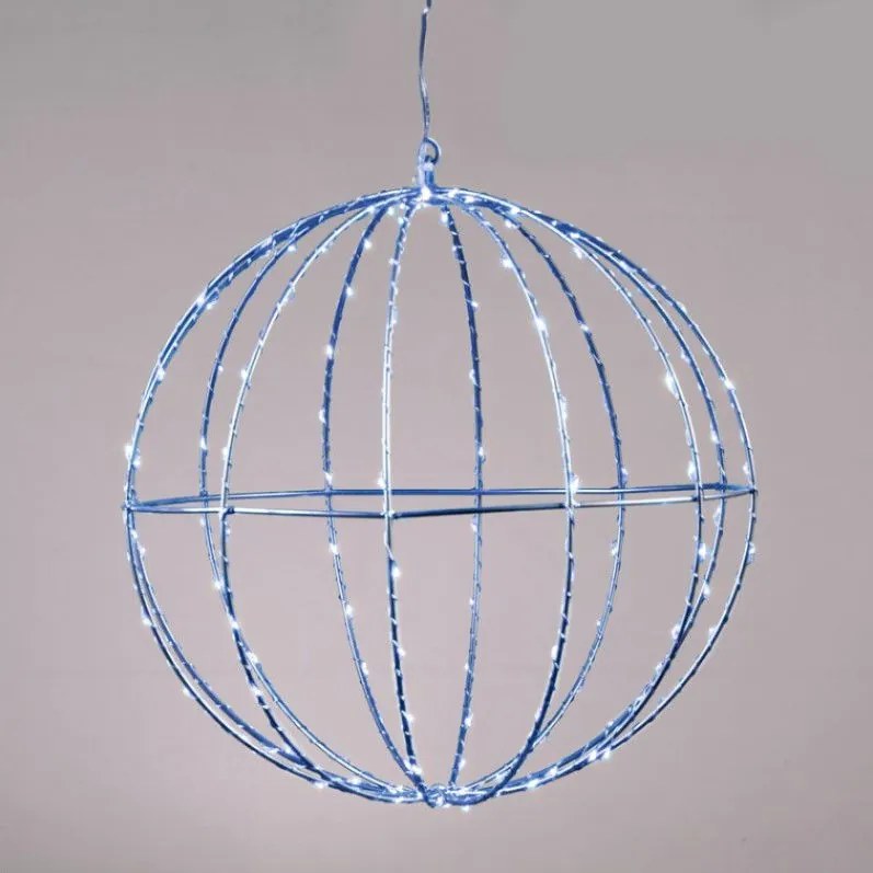Декоративен LED 3D Silver Ball-Diameter: 30 см-Blue