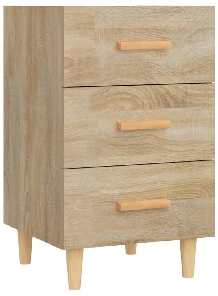 812081 vidaXL Нощно шкафче, дъб сонома, инженерно дърво 40x40x66 см