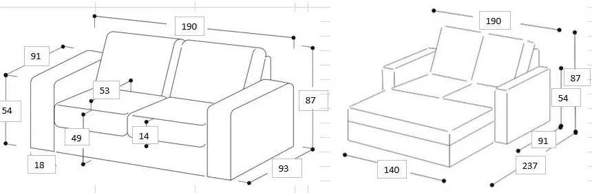 Бежов разтегателен диван 190 cm Sonia - Scandic