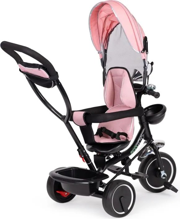 Триколка, детска количка розова ECOTOYS