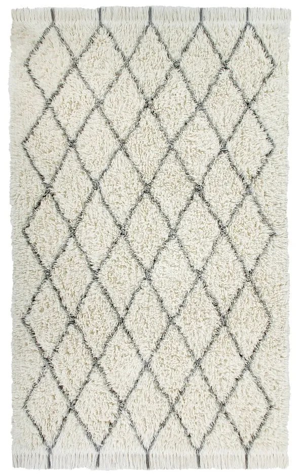 Кремав ръчно изработен вълнен килим подходящ за пране 200x300 cm Berber Soul – Lorena Canals