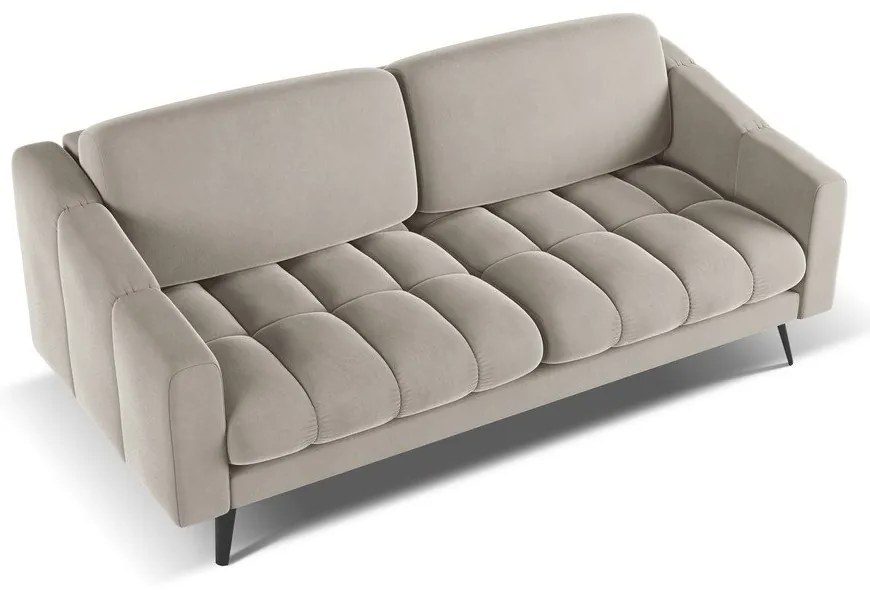 Бежов кадифен диван 202 cm Nalu – Makamii