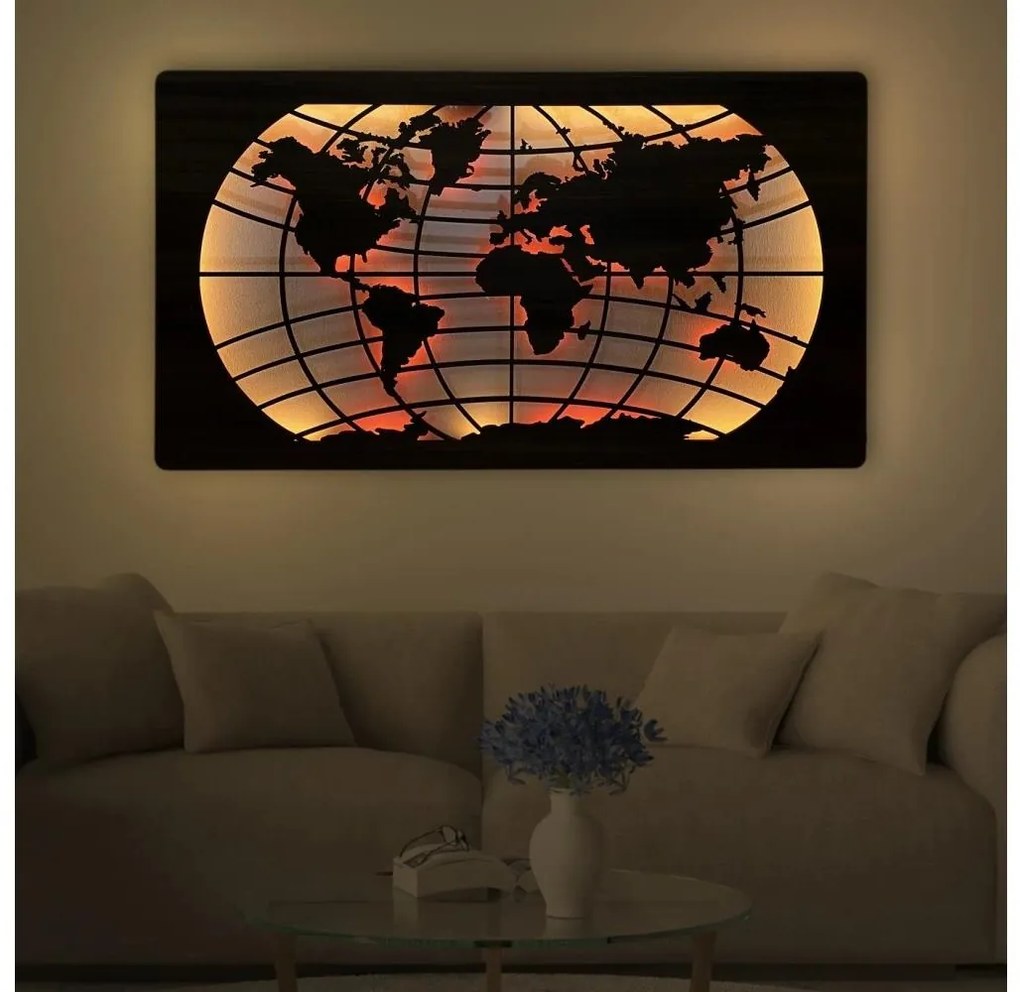 Li-Go 4709/DUB2 - LED RGBW стенна декорация LED/24W/230V 125x74 cm дъб + дистанционно управление