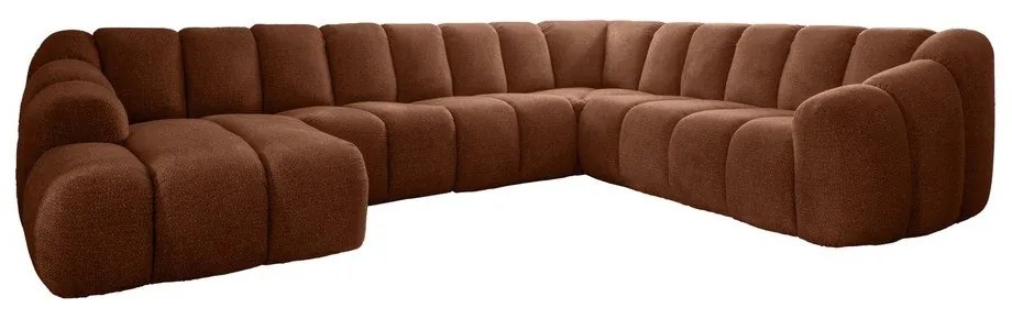Теракотен ъглов диван (десен ъгъл/U форма) Shell – Miuform