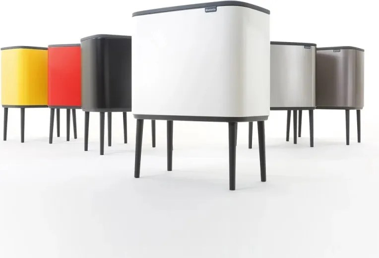 Кош за боклук Brabantia Bo Touch 651113, 11+23 л, Плавно и безшумно отваряне, Голям отвор, Сив