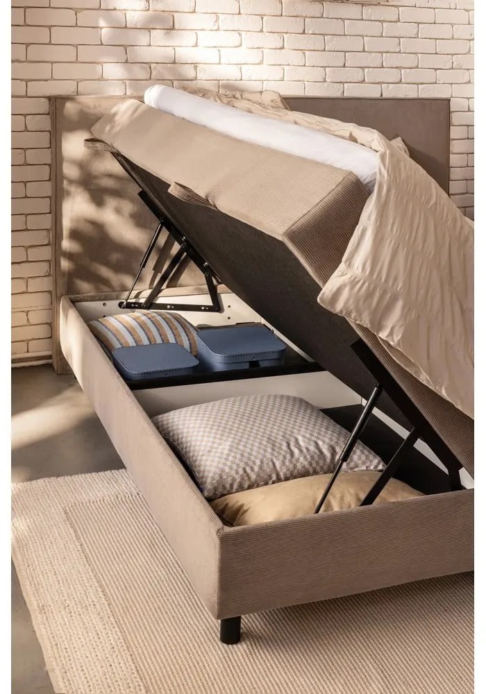 Синьо боксспринг легло с място за съхранение 180x200 cm Elva Bold – Bonami Selection