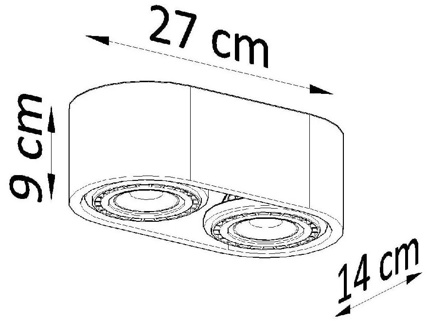 Сив прожектор 27x14 cm Spattio - Sollux
