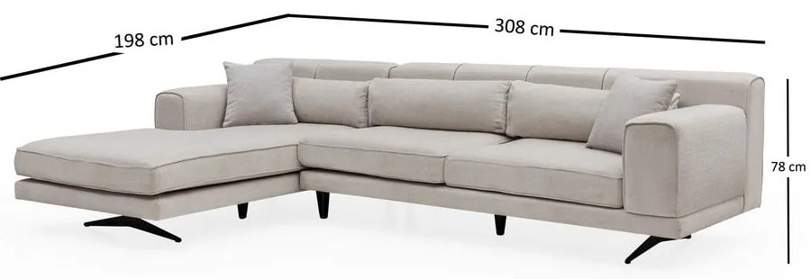 Светлобежов ъглов диван , ляв ъгъл Jivago - Artie