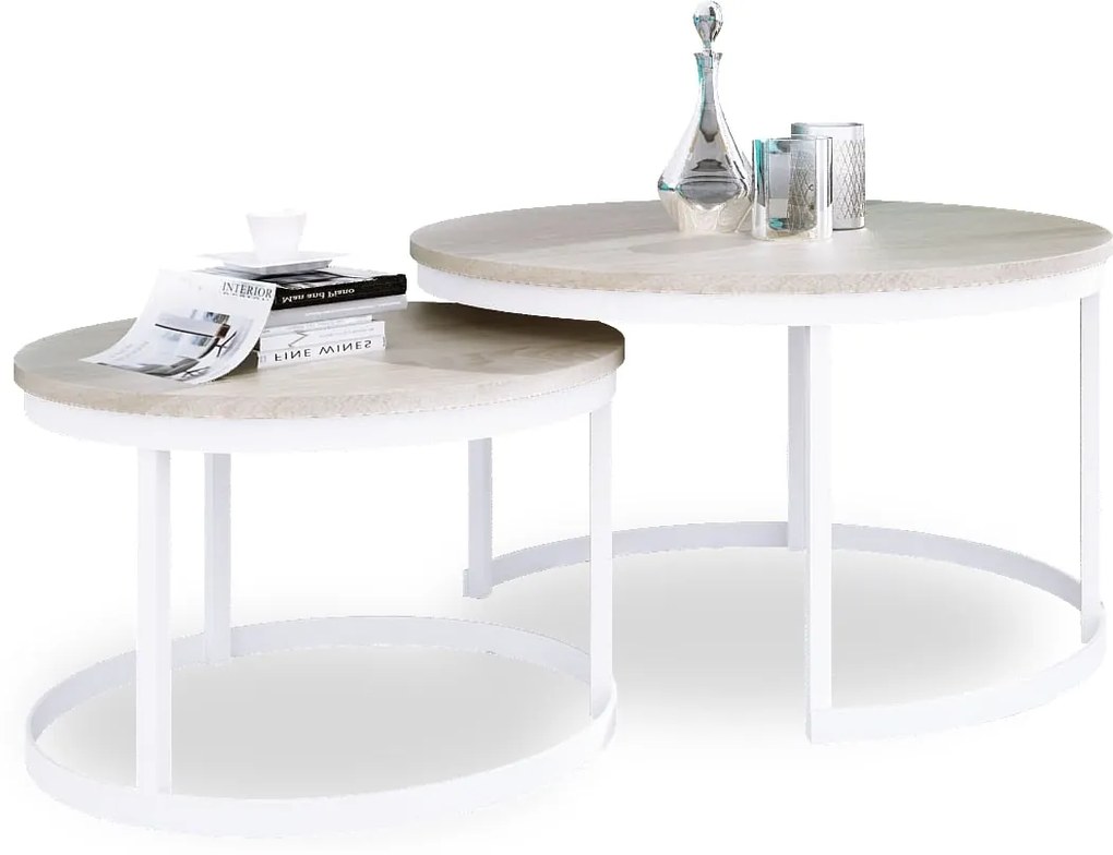 Комплект странични холни маси Calling-Leuko-Sonoma