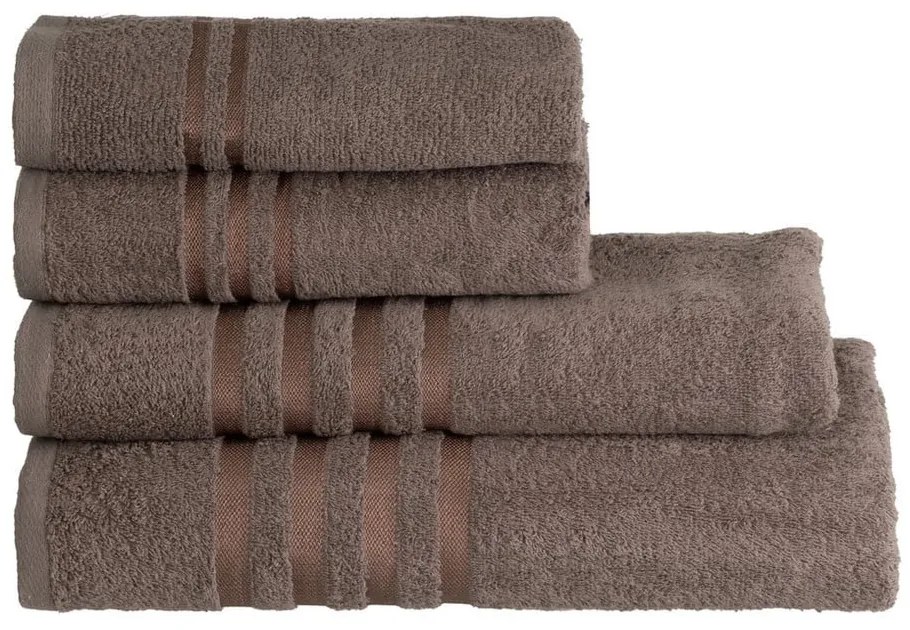 Кафява памучна кърпа от тери 30x50 cm Simple – Casa Selección