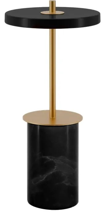 Черна мраморна LED затъмняваща се настолна лампа с метален абажур (височина 25,5 cm) Asteria Move Mini – UMAGE