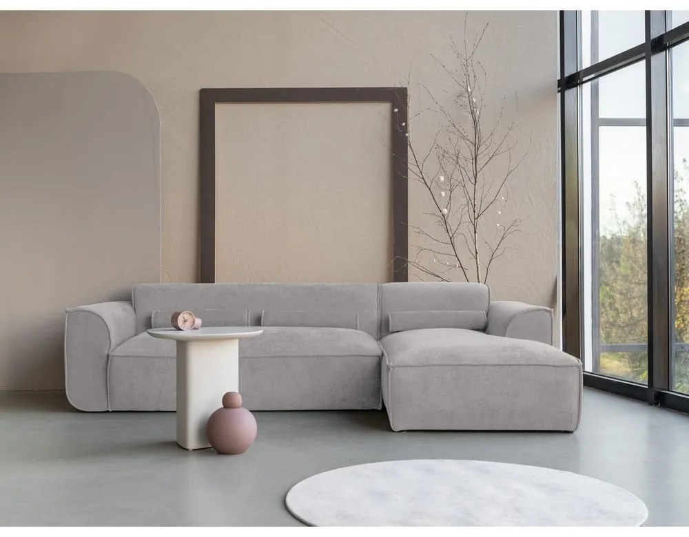Светлосив ъглов диван (десен ъгъл) Flex Felix – Miuform
