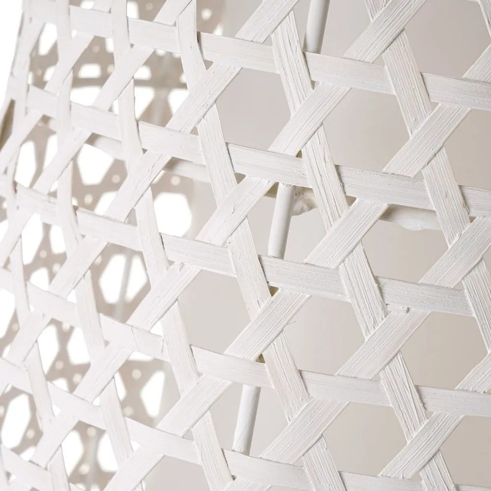 Кремава подова лампа с бамбуков абажур (височина 88 cm) – Casa Selección