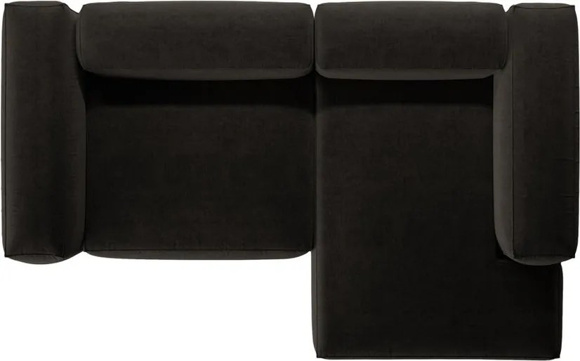 Черен ъглов диван (десен ъгъл) Bergamo – Cosmopolitan Design