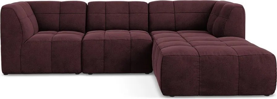 Бордо кадифен ъглов диван (десен ъгъл) Aloha – Makamii