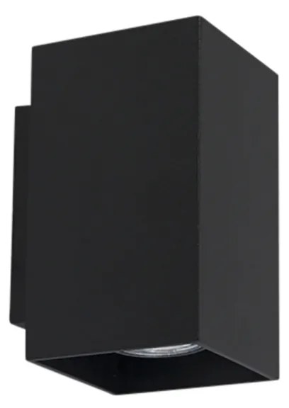 Комплект от 2 модерни стенни лампи черен квадрат 2-светлина - Sandy