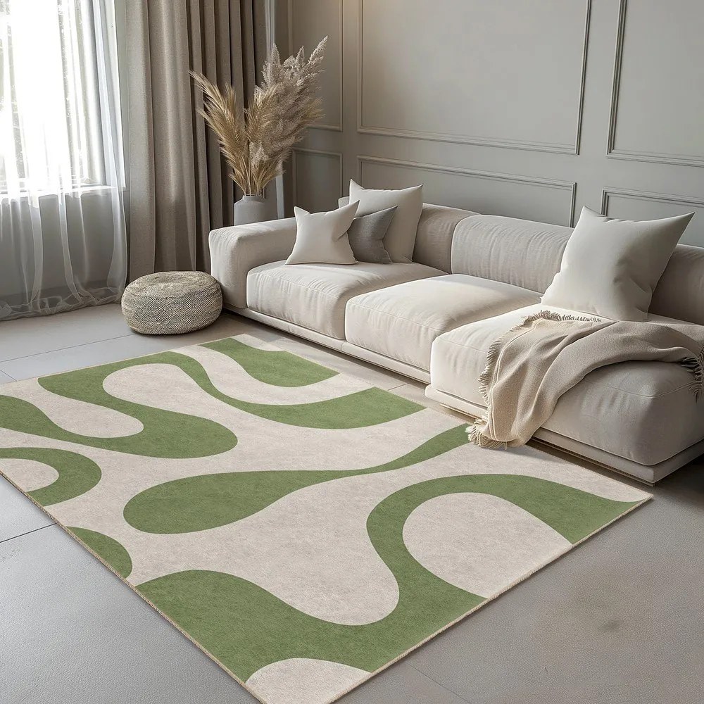 Зелен килим подходящ за пране 160x230 cm Matcha Latte – Mila Home