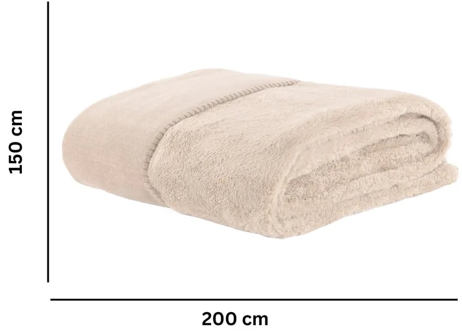 Одеяло от микроплюш в цвят слонова кост 150x200 cm Tomo – Tiseco Home Studio