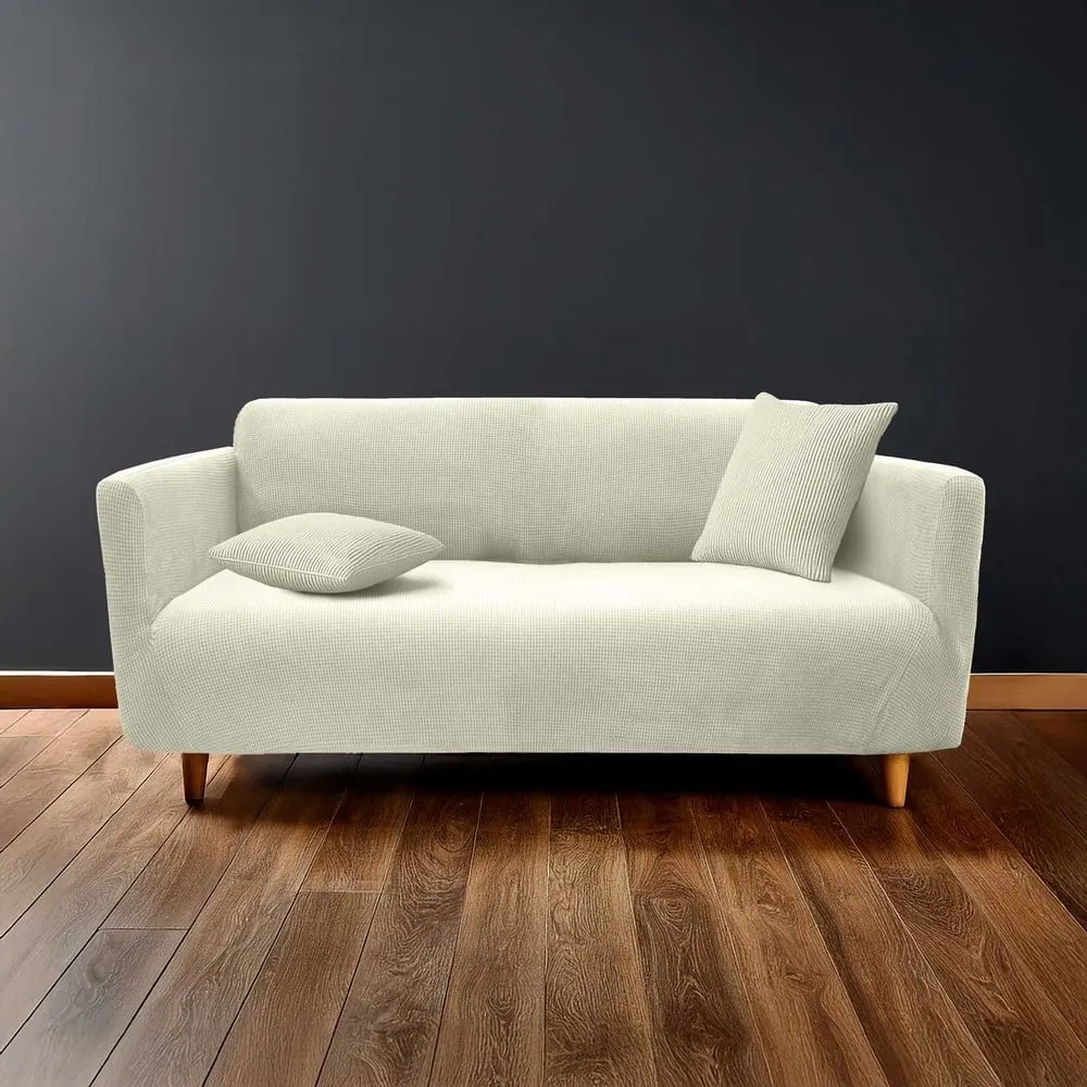 Кремаво триместно ластично покривало за диван Sacha – douceur d'intérieur