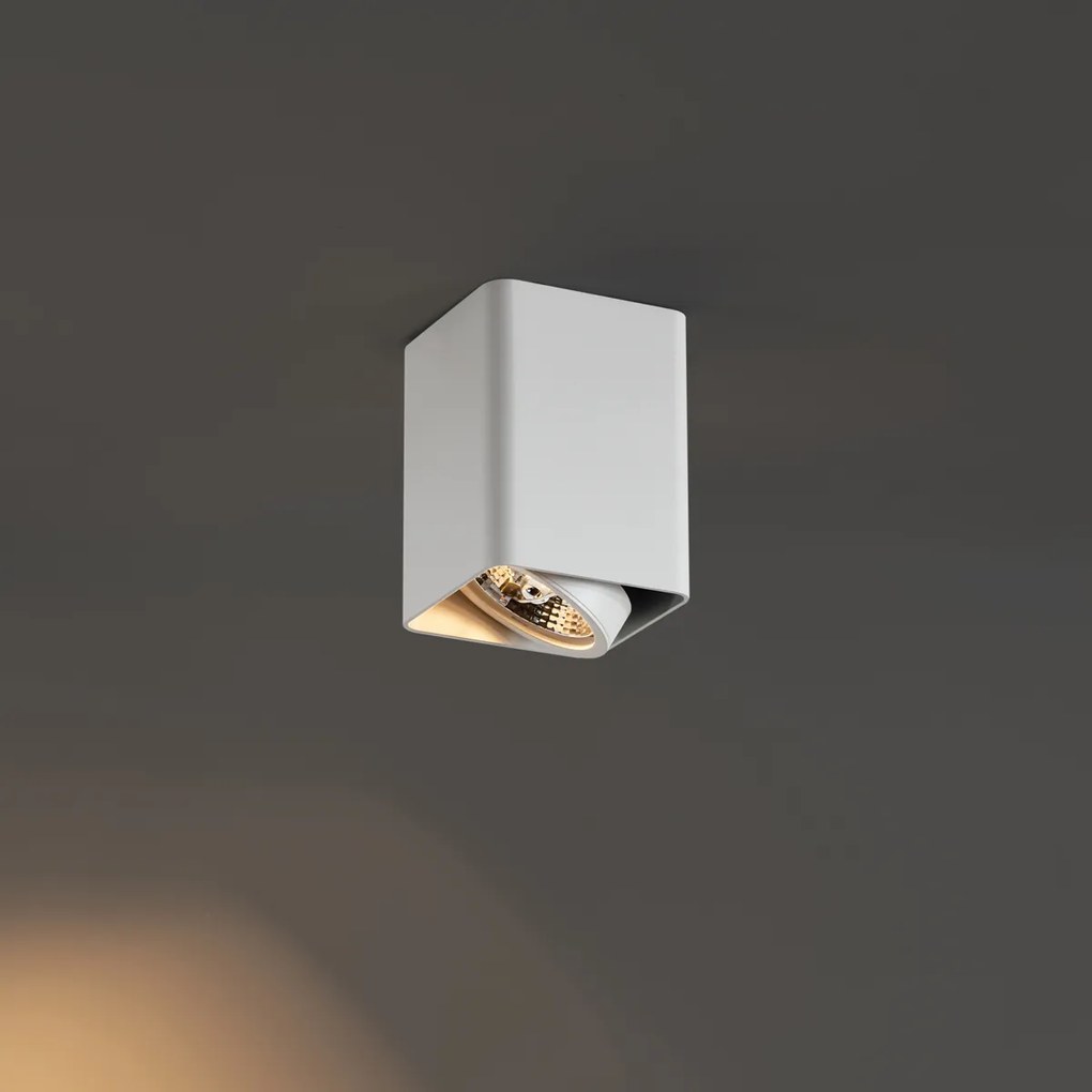 Дизайнерски повърхностно монтиран прожектор бял GU10 70 мм въртящ се и накланящ се - Vox