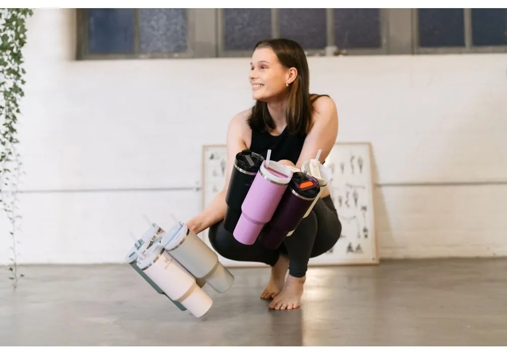 Тъмнолилав термос със сламка от неръждаема стомана 1,18 l Quencher H2.0 FlowState Tumbler Plum – Stanley