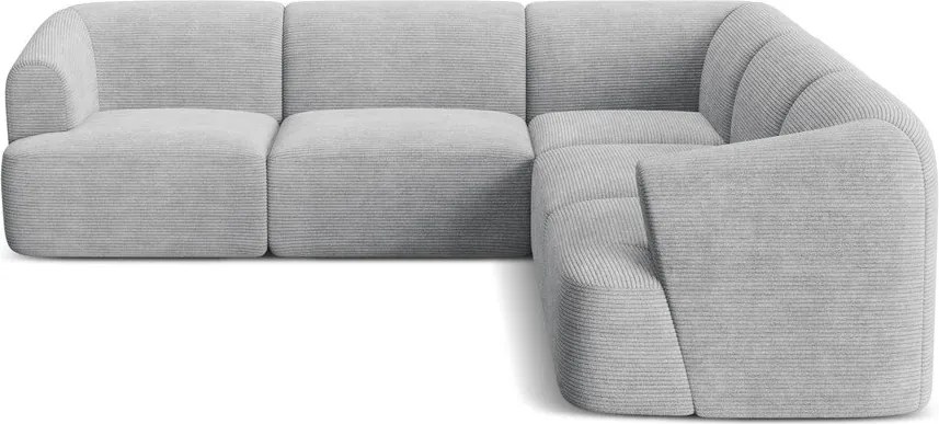 Светлосив ъглов диван от рипсено кадифе Campi – Cosmopolitan Design