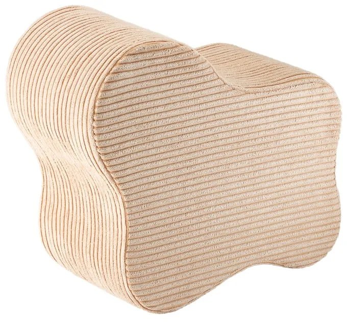 Светлокафяв детски пуф от рипсено кадифе Cloud – Wigiwama